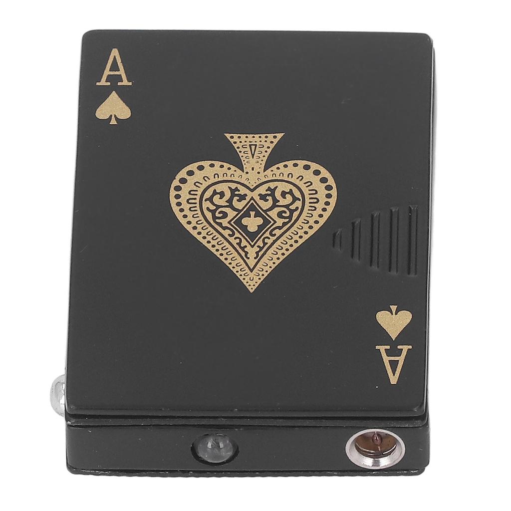 Poker Lighter Windproof UV Light Zinc Alloy Refillable Cigar Cigarette Lighter for Men Women Black