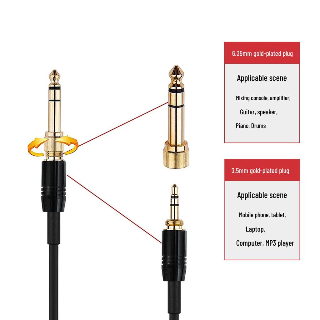 Compatible Audio Cable for AKG K702, K712, K245, K240, K241, Q701 Headphones, 3.5mm Connector