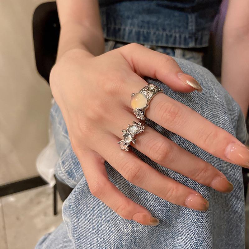 Trendy Geometric Pearl Ring For Women Stylish Adjustable Vintage Design For 2023