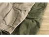 Pánské retro khaki volné rovné prané ležérní pracovní šortky s více kapsami