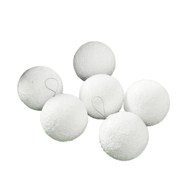 6PC Simulation Snowball Pendants Winter Foam Elegant Christmas Ornaments Holiday White Parties Hanging Snowball Xmas Tree 3 Sizes