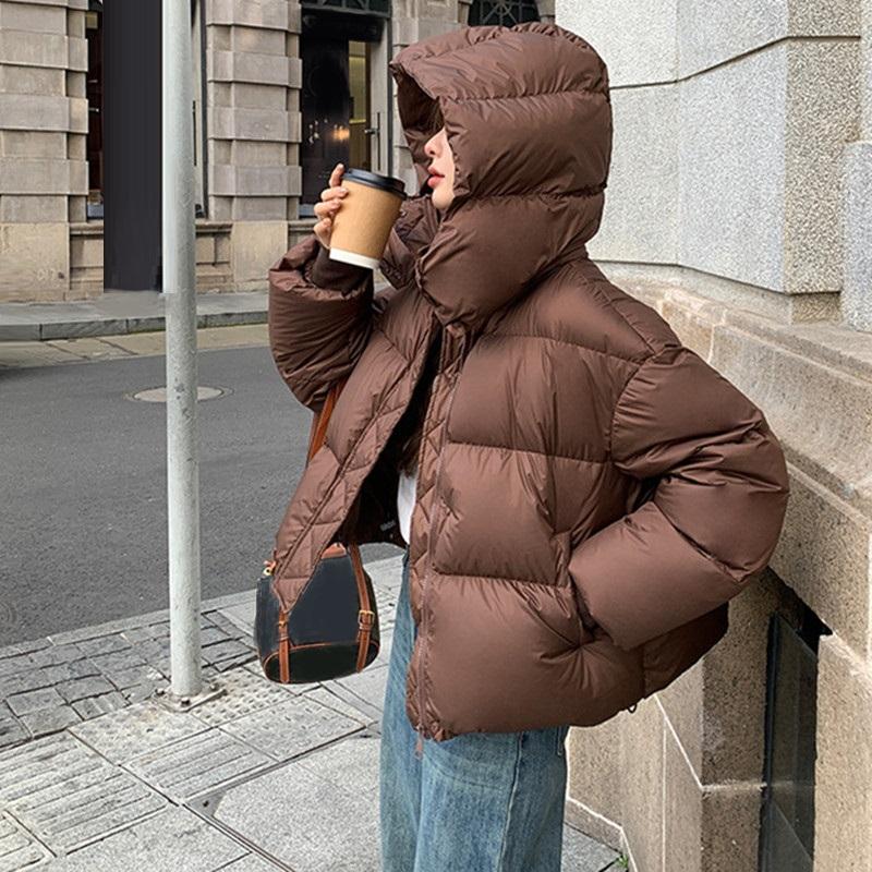 Winter Down Cotton Jacket Thick Warm Parkas Women Hooded Puffer Coat Loose Casual Overcoat Short Coat Female Outerwear