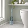 Long Handle Toilet Brush with Anti-Slip Grip, Silicone Bristles Curved Double Head Cleaning Brush for Deep Cleaning Stain