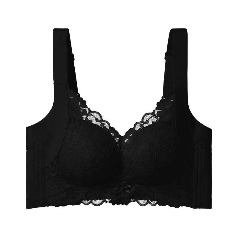 Lace micro transparent comfortable gathering bra, 24 hours without skin pricking, A-B cup exclusive, exquisite and not restrictive