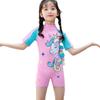 In Stock: Girls' Quick-Dry Sun Protection One-Piece Swimsuit, Sizes S, M, L, Boxer-Style Baby Swimwear