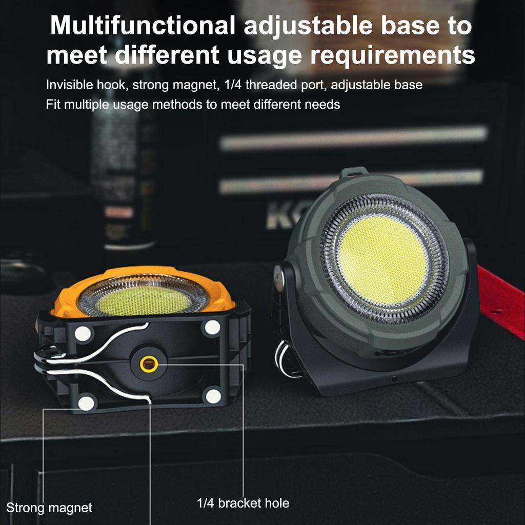 LED Work Light RGB Magnet Work Light Waterproof Bright Solar LED Lamp Multi-mode For Workshop Camping Job Site Fishing Reading