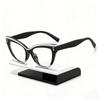 Elegant Cat Eye Reading Glasses with Metal Hinge - Minimalist Color Block Design, Fashion Presbyopic Eyewear +1.0 to +4.0