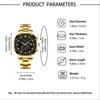 1SET New Fashion Trend Business Men's Versatile Steel Belt Quartz Watch Bracelet Lion Necklace Set