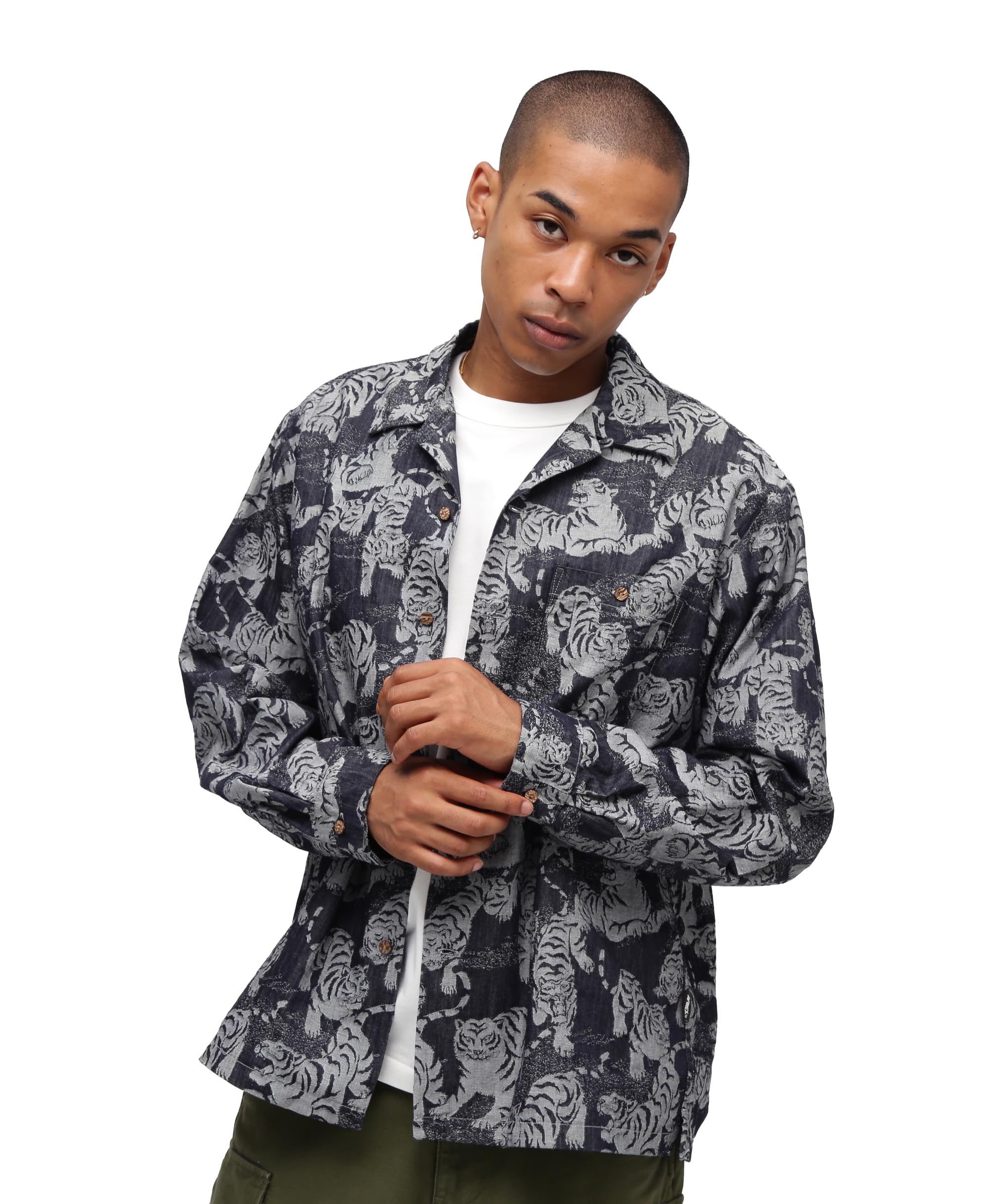 

Avirex SOUVENIR COLLECTION SUKA SHIRTS Long Sleeve Suka Size M 100 TIGER Men s Shirt, (120), Navy, 783-5220018