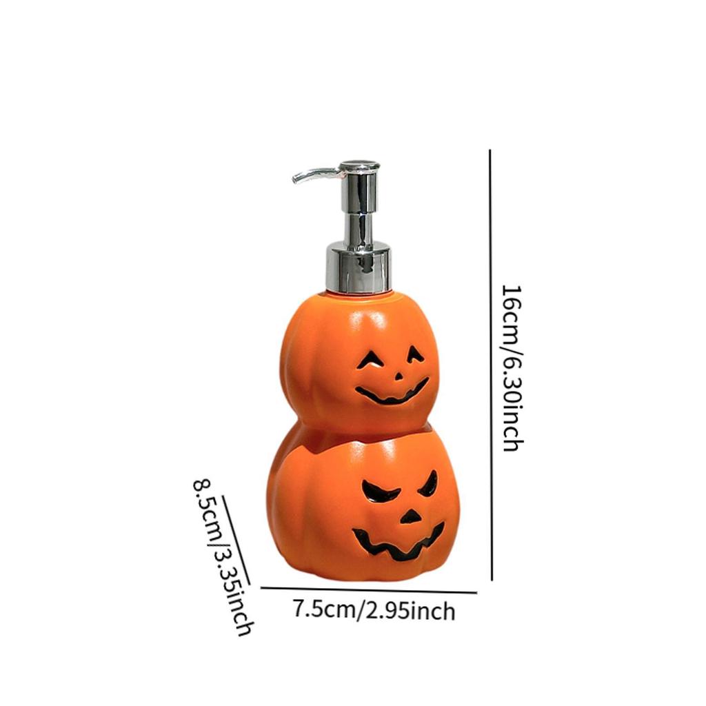 Halloween Pumpkin Soap Dispenser Shower Gel Bottle Empty Manual Lotion for Apartment Kitchen