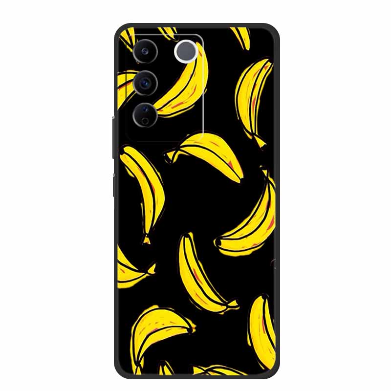 For Vivo V27e Case Cute Cartoon Cat Black Silicone Soft Phone Case For Vivo V27 Pro V27e Back Cover Cases V 27 E Pro Funda Coque