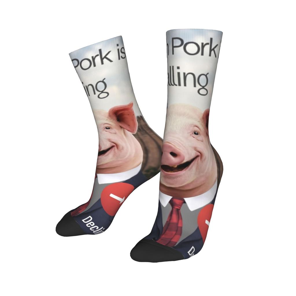 Men Women John Pork Is Calling Funny Meme Accessories Socks  Sweat Absorbing Socks Fashion For Sports Wear