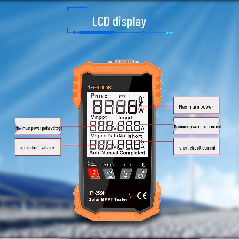 Multifunctional 2KW Solar Panel Meter: Voltage, Current, & Power Curve Digital Display Multimeter