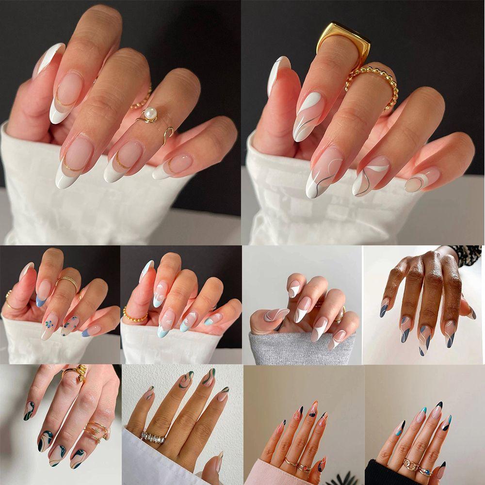 

Маникюрный инструмент Full Cover Французский Шпилька Поддельные ногти Ногти Советы ногтей Миндаль Ложные ногти Носимые