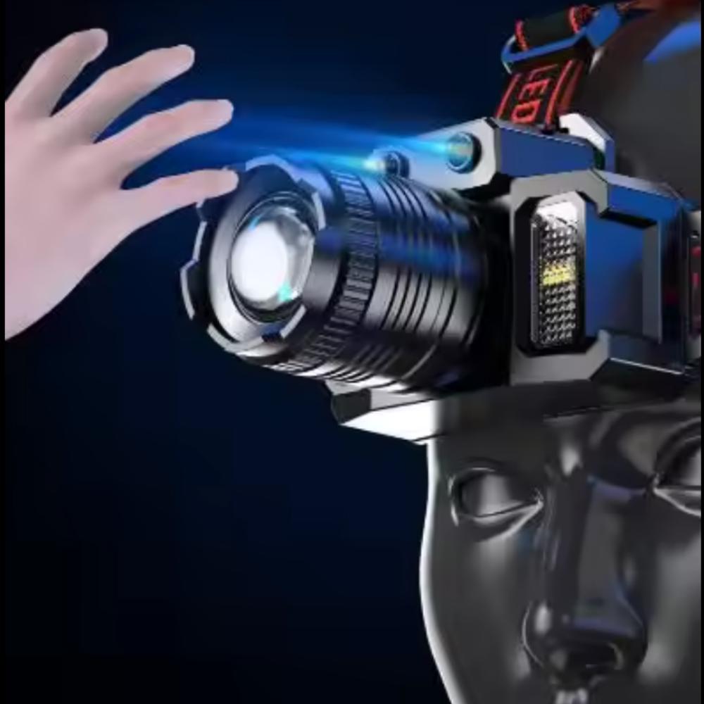 Rechargeable Usb Headlamp Super Bright Head Lamp Motion Sensor Headlight 5 Lighting Modes Zoomable Head Lights Forehead Light