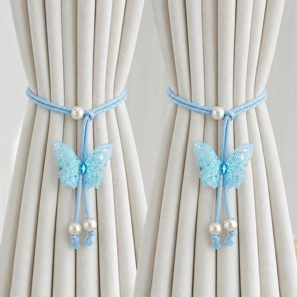 Handmade Butterfly Shaped Curtain Tieback Sequin Curtain Buckle Window Treatment