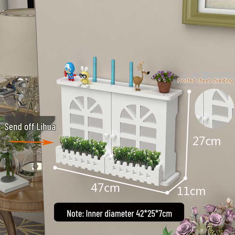 Wall-Mounted No-Drill WiFi Router and TV Set-Top Box Shelf for Living Room/Bedroom