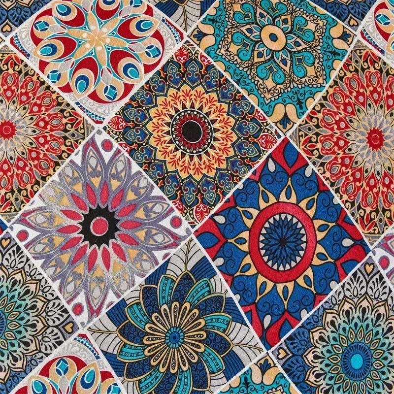 Funda para reposapiés/puf con diseño de mandala
