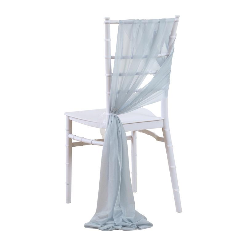 2pcs Chiffon Chair Sashes Wedding Chair Decoration 20x250cm for Wedding Aisle Party Banquet Event Baby Shower