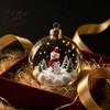 Glass Style Acrylic Sphere Baubles Christmas Glowing Decorative Ball, Lighted Ornament with Festive Scene, LED Holiday Light Balls Tree Hanging Decor
