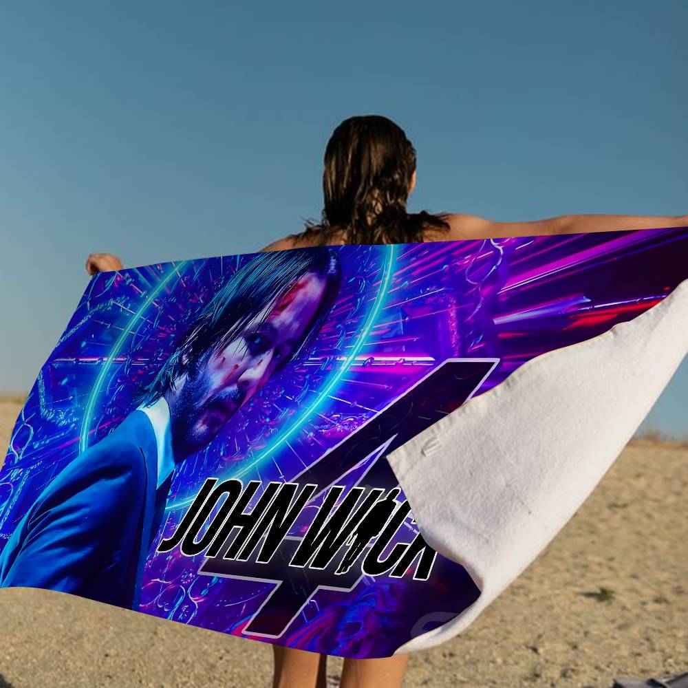 

Classic J-john W-wick Movie Bath Towel Microfiber Soft Water Absorbing Breathable For Girl Kids Decorative Cartoon Beach Towel W40*H60(CM)
