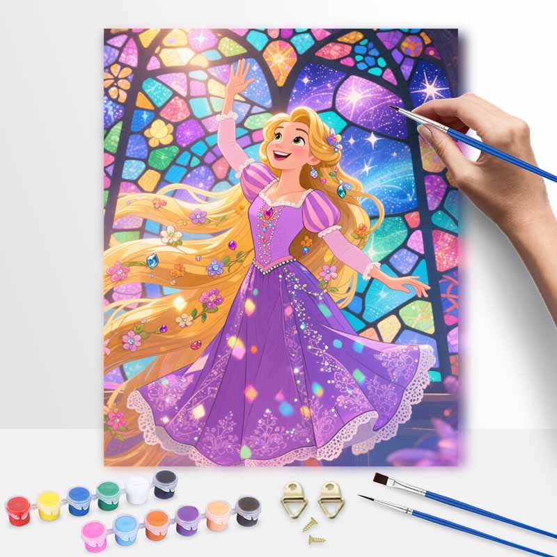 Disney Princess Rapunzel Oil Painting Hand Painting Coloring Painting Handmade Diy Home Decoration Gift