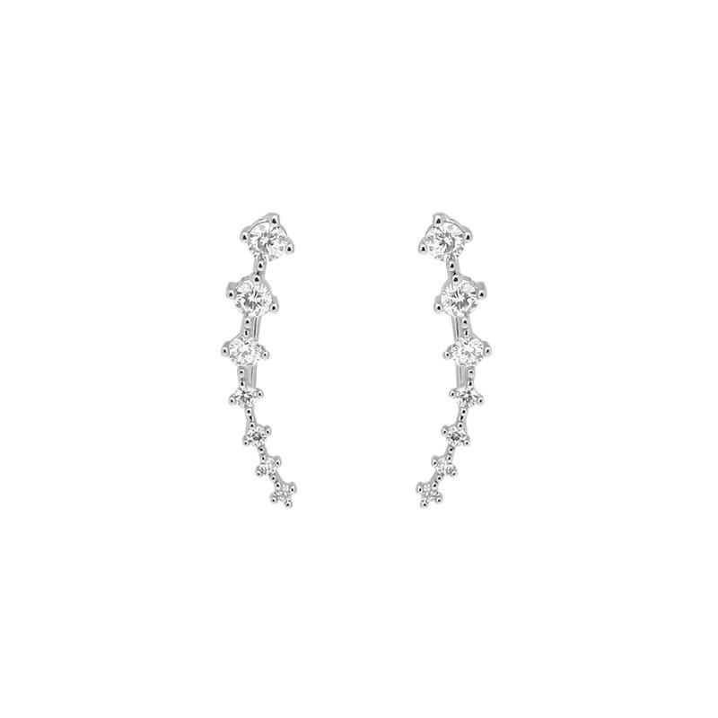 OPK 1 Pair of Exquisite and Elegant Curved Earrings, Decorated with Faux Cubic Zirconia. Women's… More
