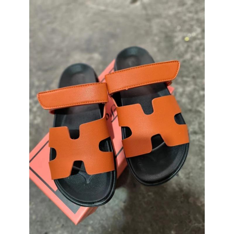 Sandales à semelles épaisses, fermeture Velcro grande taille, couleurs contrastées, adaptées aux chaussures décontractées pour femmes, polyvalentes et polyvalentes