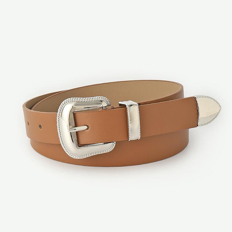 

Popular Three-Piece Set, Simple Silver Buckle Solid Color Belt For Women, Smooth Pin Buckle For Women S Wide Belt. Length 106 * 2.8 верблюд