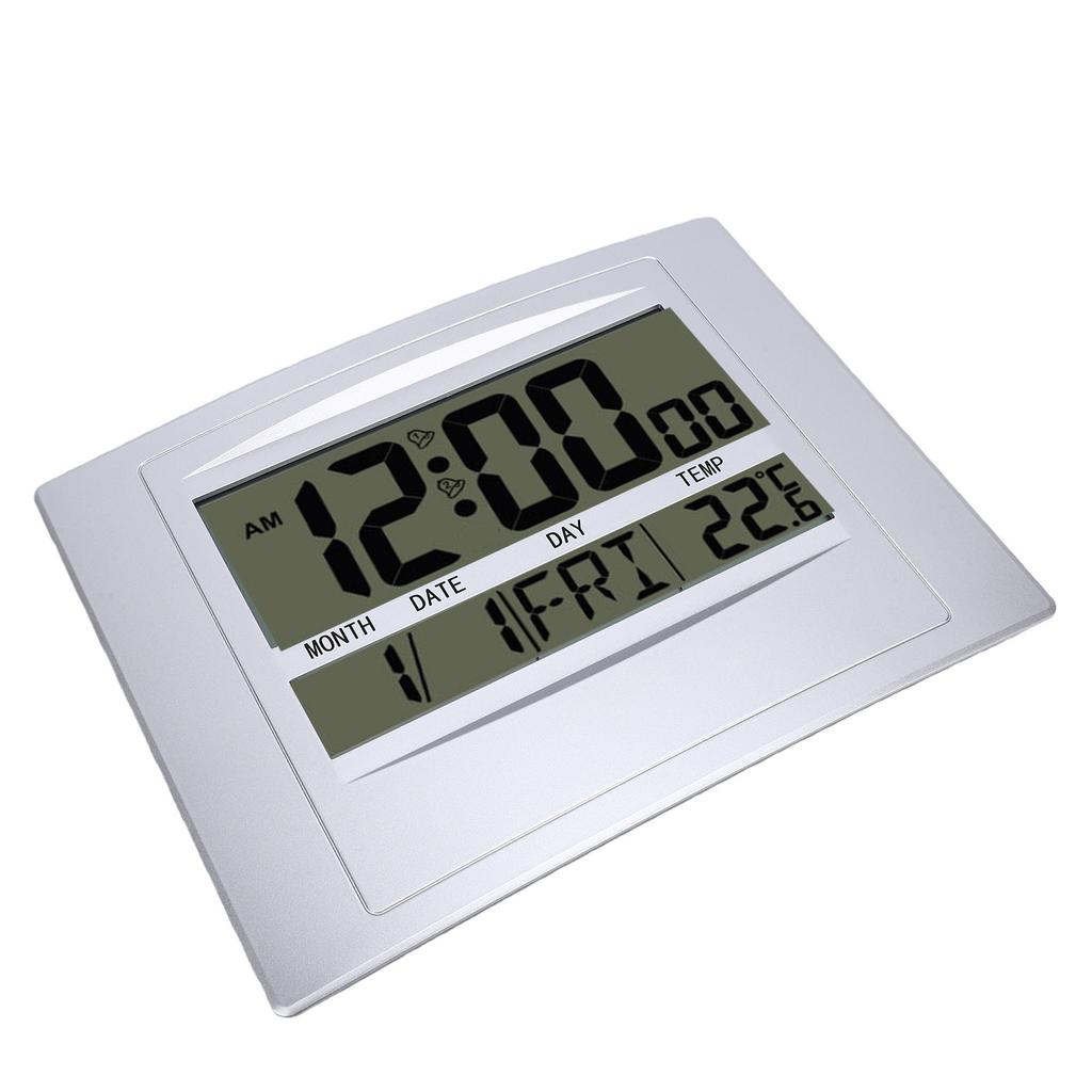 Digital Calendar Clock Large Display Electronic Temperature Meter Silent Alarm Clock for Bedroom Living Room
