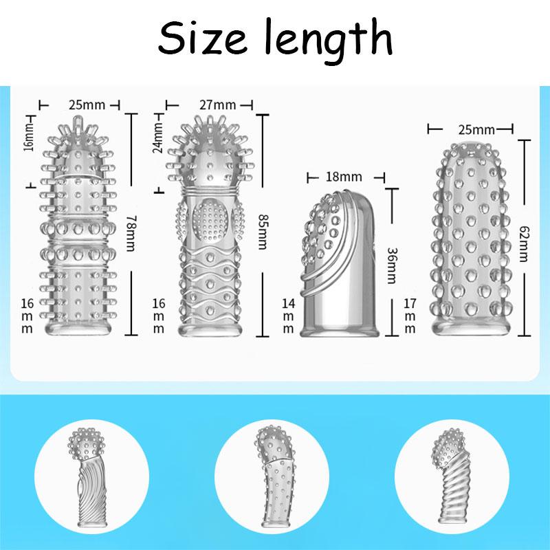 Silicone Finger Sleeve No Vibrators G Spot Orgasm Massage Clitoris Stimulator Masturbators Anal Sex Toys For Woman Beginner