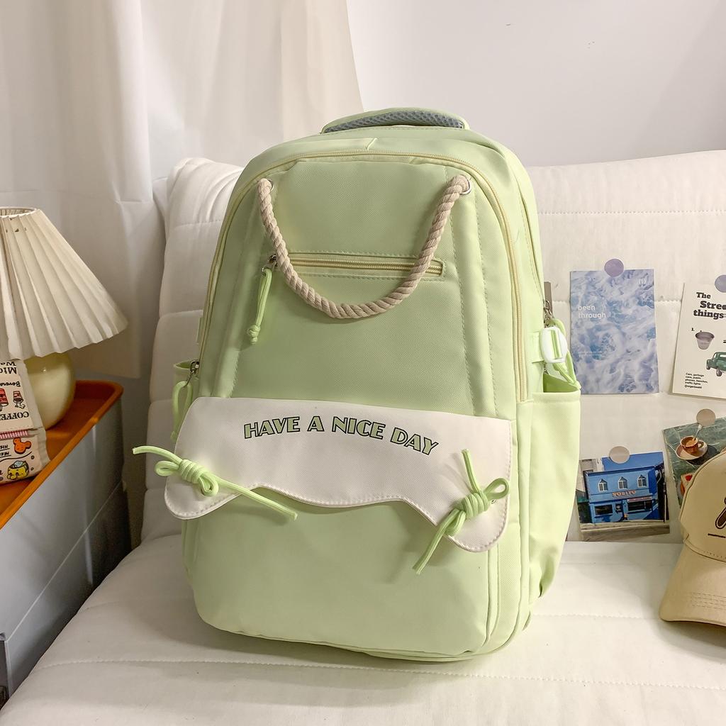 Schoolbag college students high-value backpack new lightweight junior high school schoolbag ins niche multi-layer large-capacity backpack