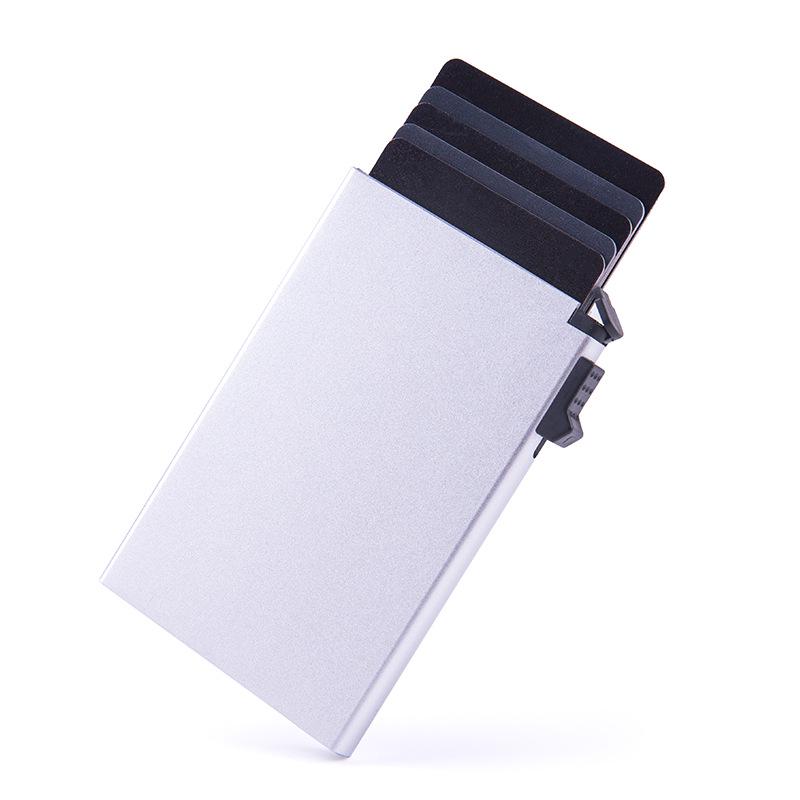New Slim RFID-Blocking Men's Aluminum Card Holder with Auto Pop-up Feature