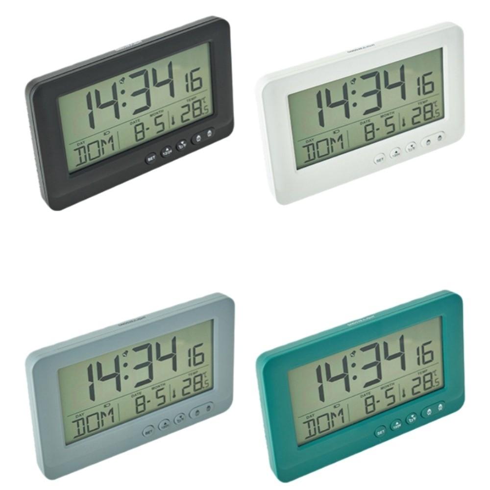 Time/Date/Week/Temperature Electronic Alarm Clock LCD Display Plastic Digital Alarm Clock 12/24 Hours 7 Languages