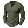 Men's Solid Color Round Neck Long Sleeve T-shirt Casual Sports Raglan Top