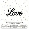 2D Large Love Script Metal Wall Art, Black White Horizontal Iron Word Sculpture, Indoor Outdoor Calligraphy Decor for Wedding Valentine Gift