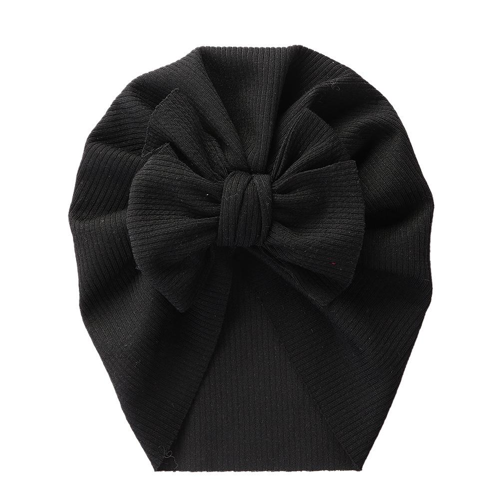 Solid Textured Ribbed Turban Baby Hats Bow Topknot Caps for Newborn Boy Girl Toddler Hospital Headwraps Kids Hair Accessories
