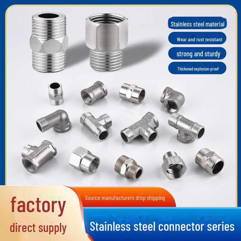 

Four-Way Stainless Steel Inner and Outer Thread Elbow Reducer for Water Pipes