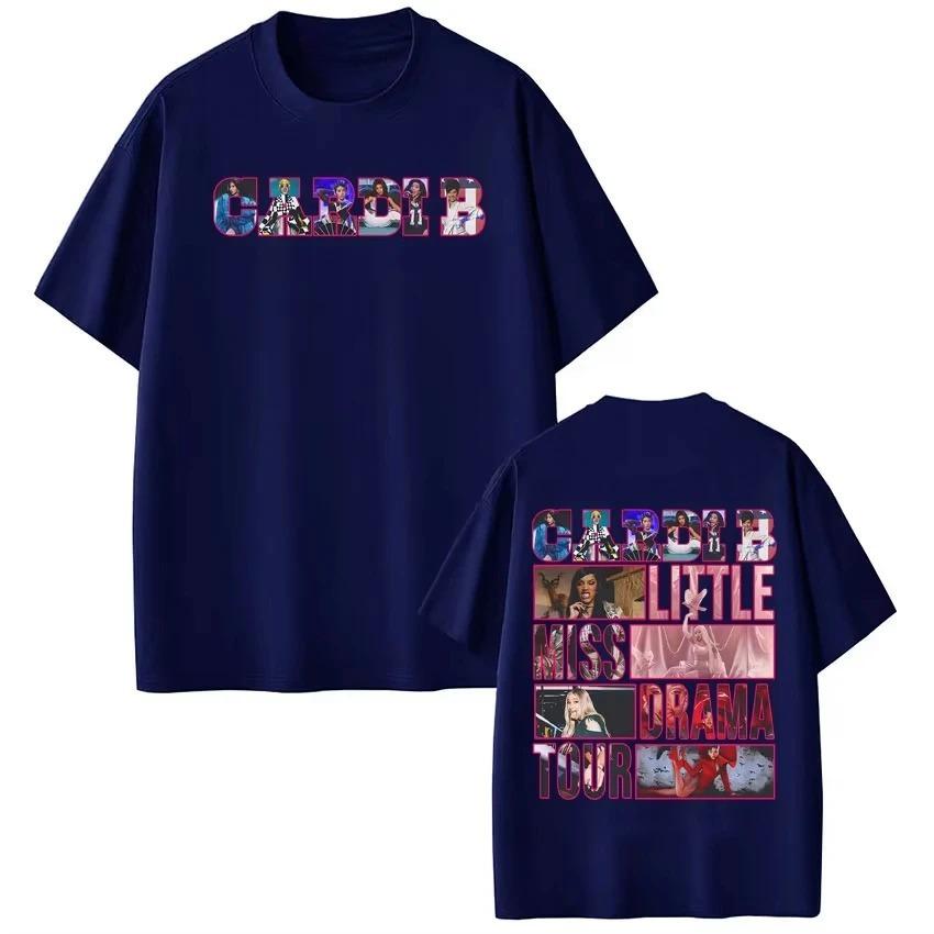 2026 Cardi B Little Miss Drama Tour Print Tshirt Unisex Women Aesthetic Trend Tshirts Summer Shortsleeved Cotton Casual Tshirts
