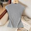 Women's Linen Blend Half-High Collar Knit Top