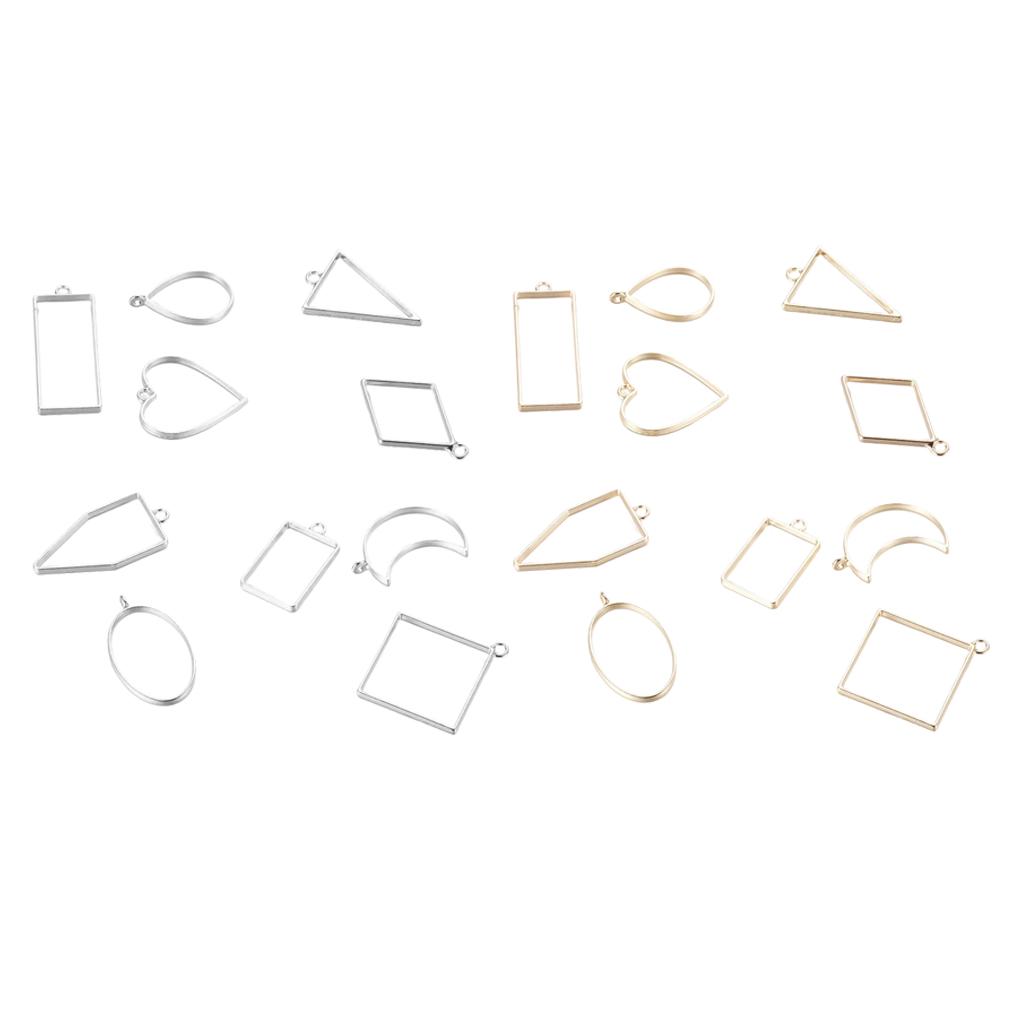 10ks smíšených geometrických přívěsků na zavěšení na šperky Hledání Crafts Silver