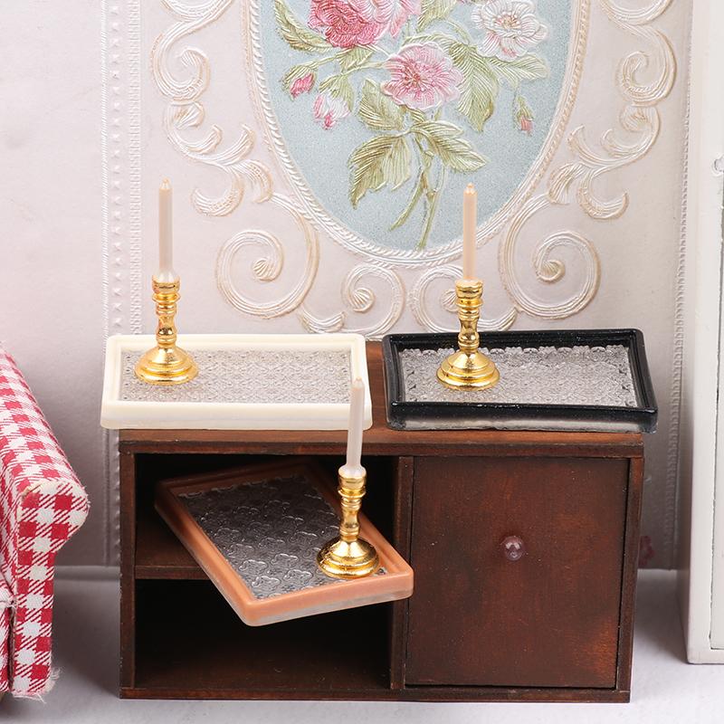 1/12 Domek dla lalek Model tacy na świece symulacyjnych Miniaturowe meble dekoracyjne Zabawka Ozdoby do salonu domku dla lalek