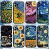 Van-Gogh-Sternennacht Handyhülle Für iPhone17,16,15,14,13,12,11 Plus,Pro Max, Weiche Silikon Schwarze Hülle