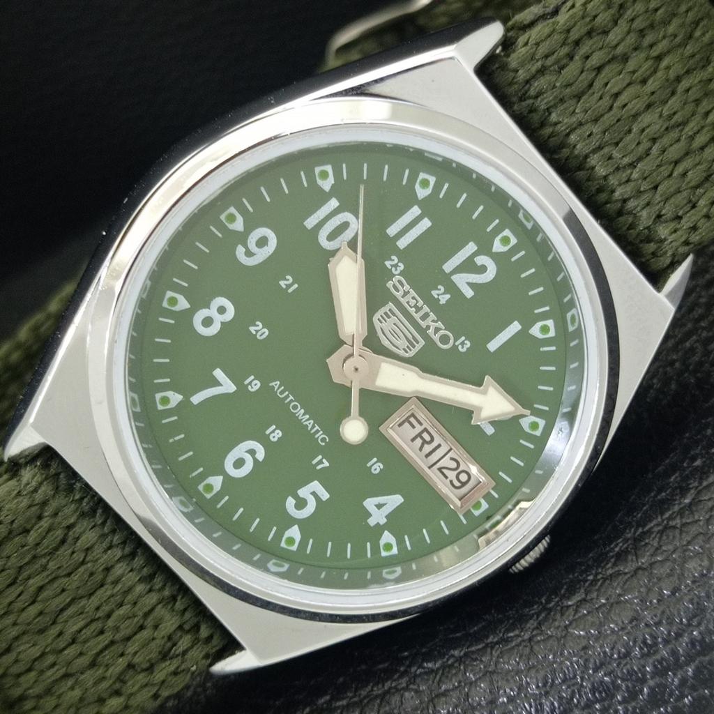 

VINTAGE SEIKO 5 AUTOMATIC 6309A REFURBISHED JAPAN MENS GREEN WATCH a441732-1 Sk-a441732