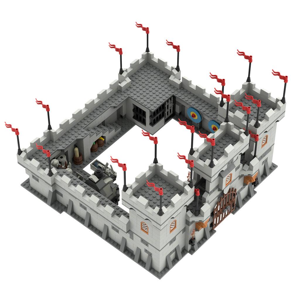 Lion Fortress Castle Modular Wall Tower Corner Medieval Military Soldier Figure Scene Ornament