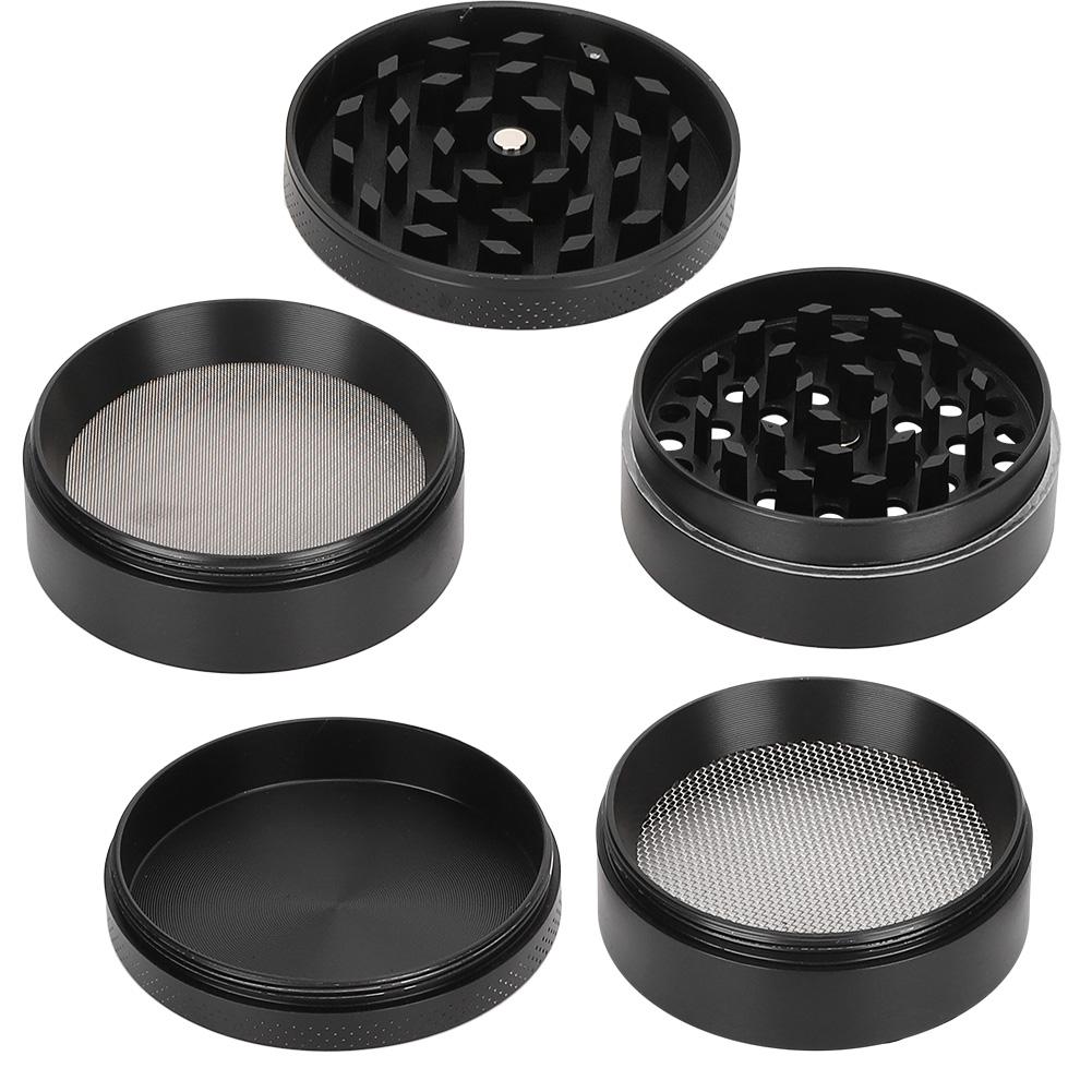 Herb Grinder Zinc Alloy 5 Layers DoubleLayer Filter Pepper Spices Smoke Grinding Tool 53mm