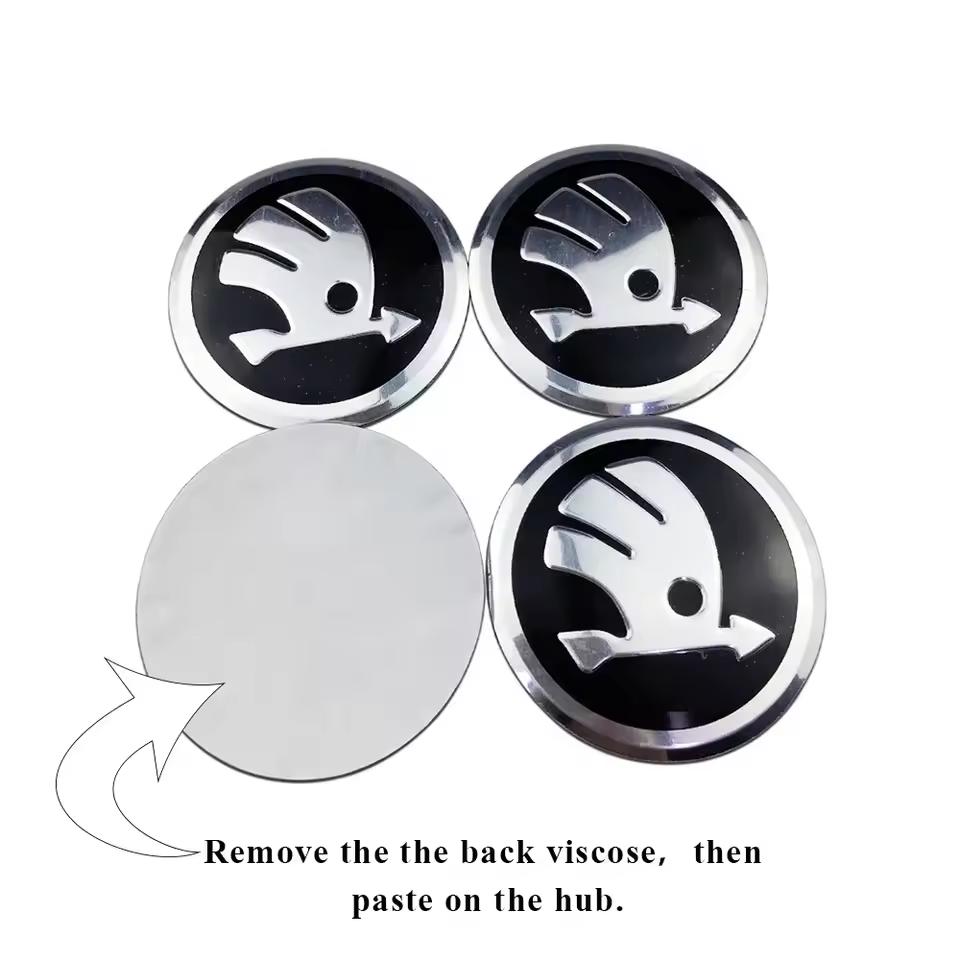 ABCDGD1 60/65mm Car Wheel Rims Center Caps Sticker Skoda Octavia A5 A7 Fabia 1 Superb Kamiq Rapid Yeti Citigo S Kodiak Accessories
