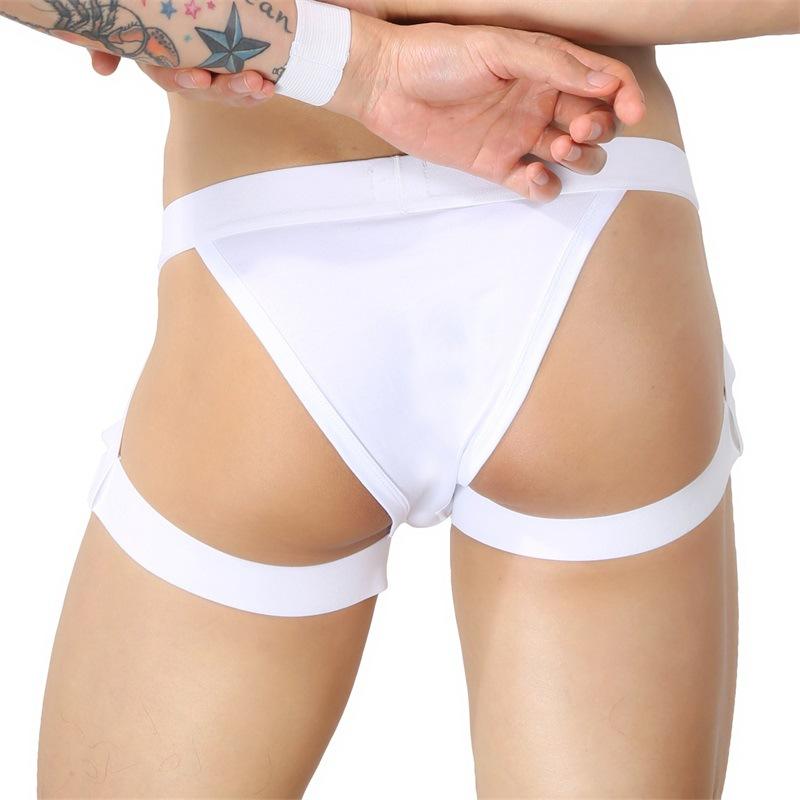 Underwear Men Sexy Harness Straps Leg Belt Briefs Long Socks Bondage Lingerie Elastic Erotic