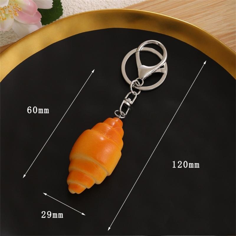 Adorable Mini Bread Keychain Cute Realistic Food Toy Charm Bread Key Holder For Keys Bags Backpacks And DIY Crafts