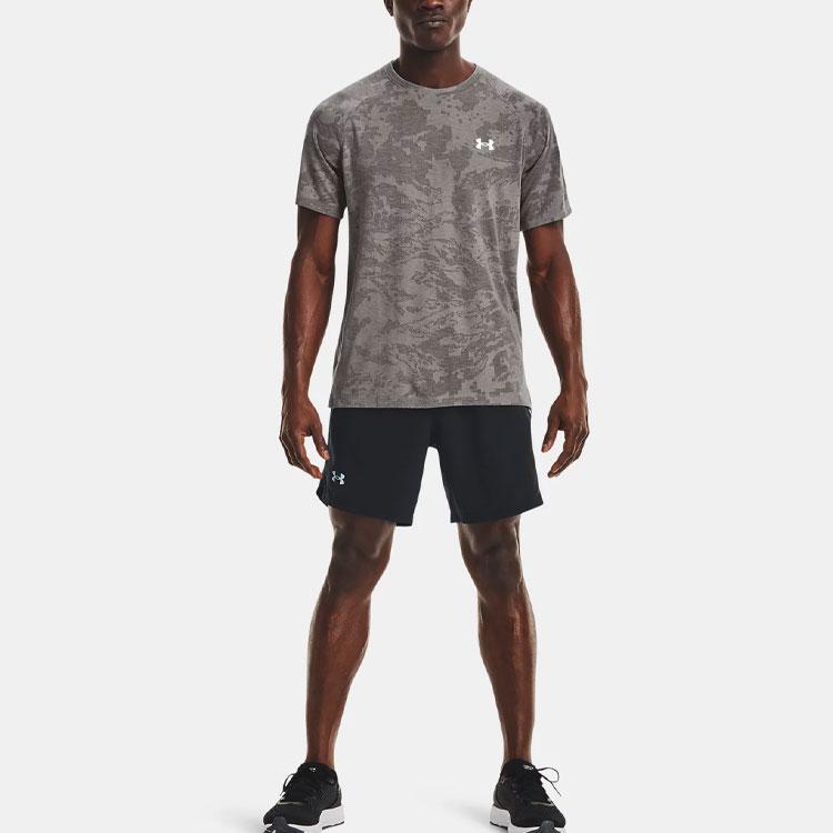 Under Armour Casual Breathable Running Round Neck Short Sleeve Raglan T-Shirt Men Tops Gray 1365676-066
